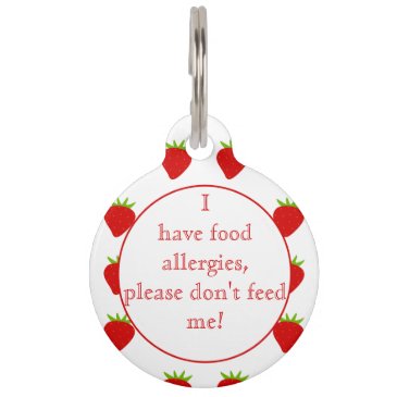 Strawberries Food Allergies Medical Alert Pet Tag