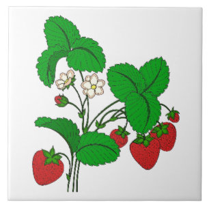 Strawberries for Breakfast Ceramic Tile