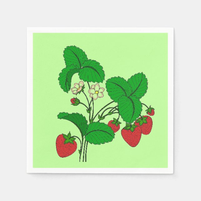Strawberries for Breakfast Paper Napkins (Front)