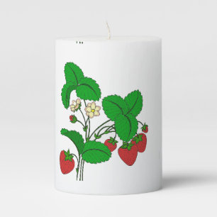 Strawberries for Breakfast Pillar Candle