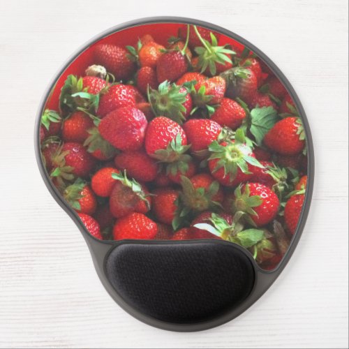 Strawberries  fresh picked red berries  gel mouse pad