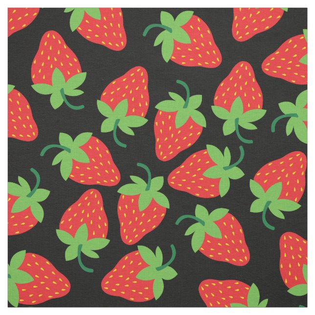 Strawberries Fruit Cute Kids Food Fabric (Swatch)