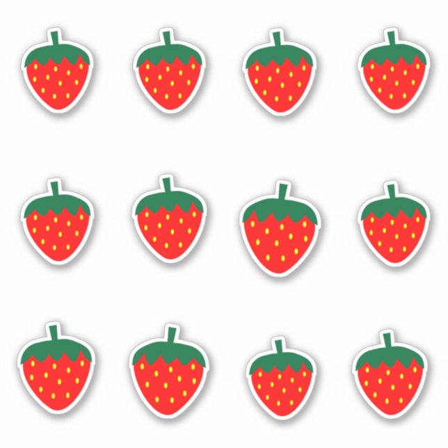 Strawberries Fruit Produce Berries Farm Summer Sticker (Front)