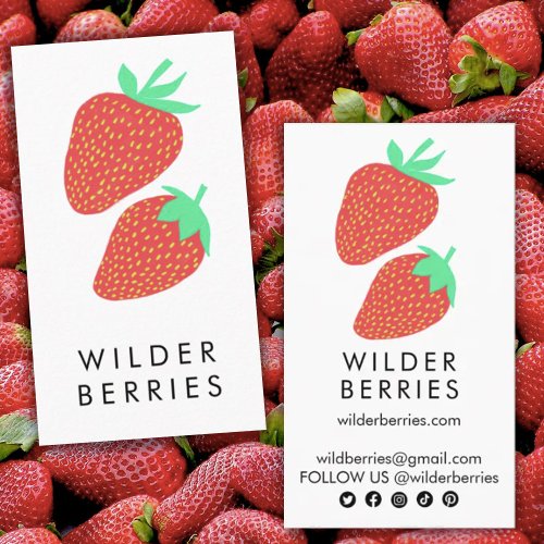 Strawberries Fun Fruit Farmer Nutritionist Berries Business Card