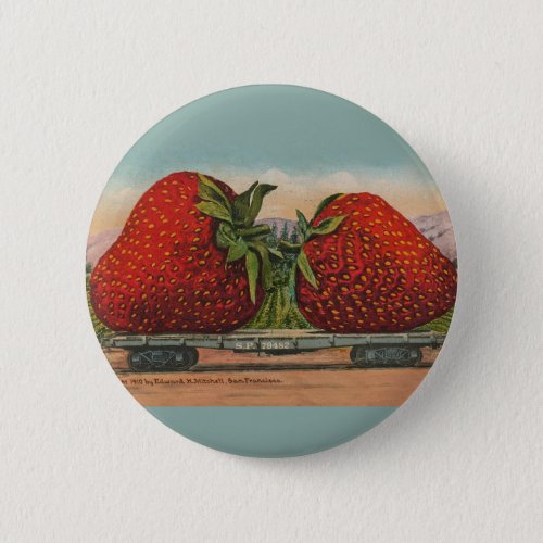 Strawberries Giant Antique Fruit Fun Button