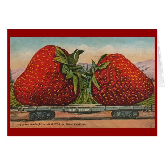 Strawberries Giant Antique Fruit Fun Cards (Front Horizontal)