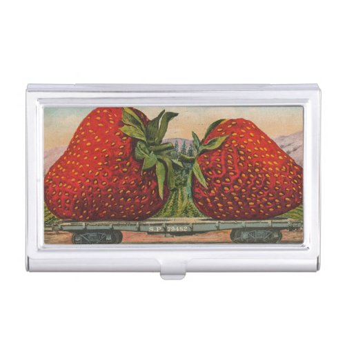 Strawberries Giant Antique Fruit Fun Case For Business Cards