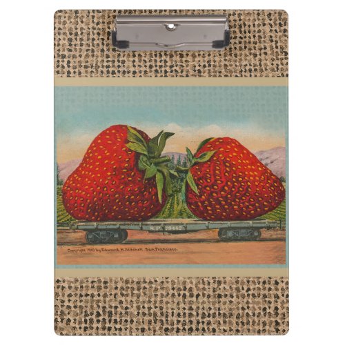 Strawberries Giant Antique Fruit Fun Clipboard