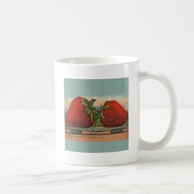 Strawberries Giant Antique Fruit Fun Coffee Mug (Right)