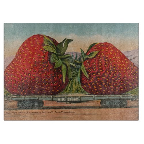 Strawberries Giant Antique Fruit Fun Cutting Board