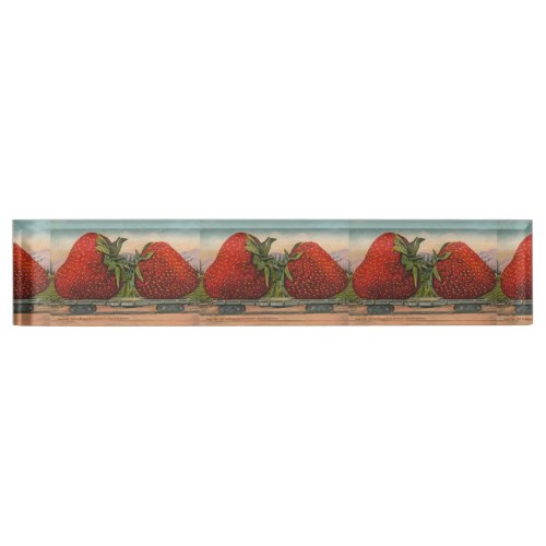 Strawberries Giant Antique Fruit Fun Desk Name Plate