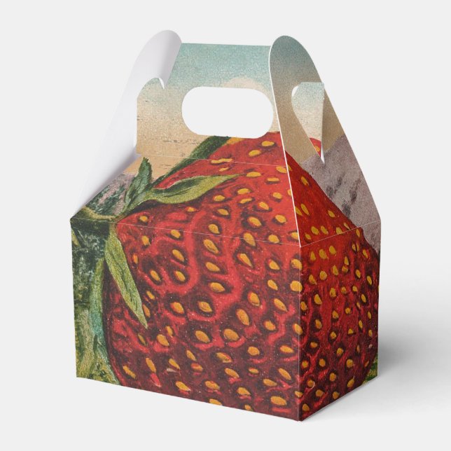 Strawberries Giant Antique Fruit Fun Favor Boxes (Front Side)