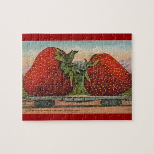 Strawberries Giant Antique Fruit Fun Jigsaw Puzzle