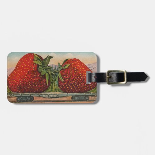 Strawberries Giant Antique Fruit Fun Luggage Tag