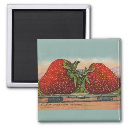 Strawberries Giant Antique Fruit Fun Magnet