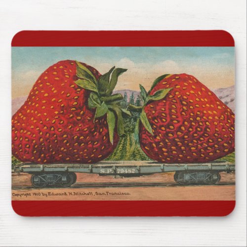 Strawberries Giant Antique Fruit Fun Mouse Pad