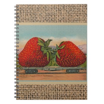 Strawberries Giant Antique Fruit Fun Notebook by antiqueart at Zazzle
