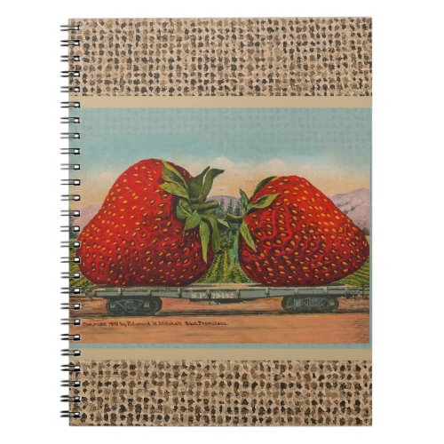 Strawberries Giant Antique Fruit Fun Notebook