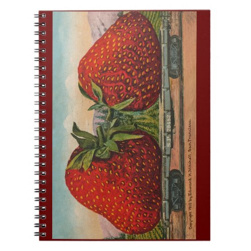 Strawberries Giant Antique Fruit Fun Notebook