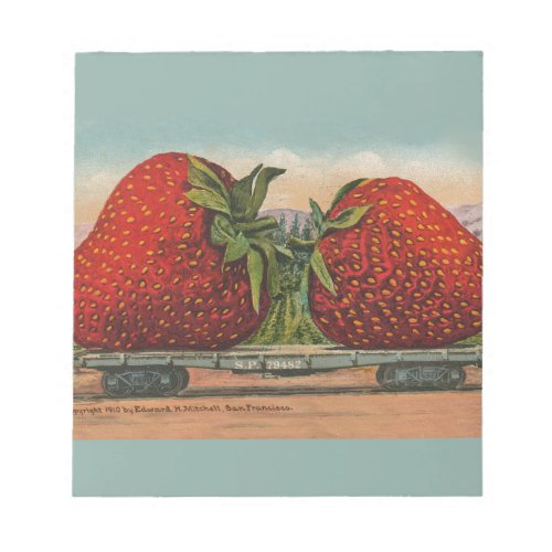 Strawberries Giant Antique Fruit Fun Notepad