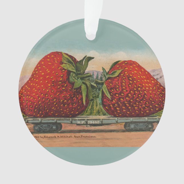 Strawberries Giant Antique Fruit Fun Ornament (Front)