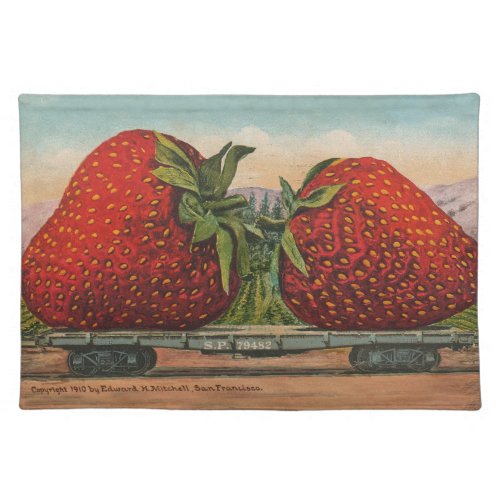 Strawberries Giant Antique Fruit Fun Placemat