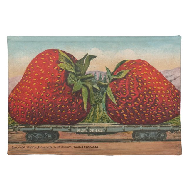 Strawberries Giant Antique Fruit Fun Placemat (Front)