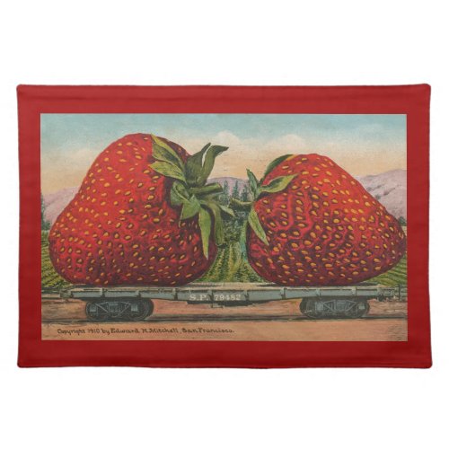 Strawberries Giant Antique Fruit Fun Placemat