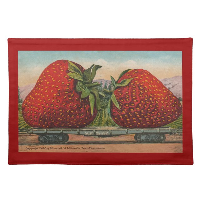Strawberries Giant Antique Fruit Fun Placemat (Front)