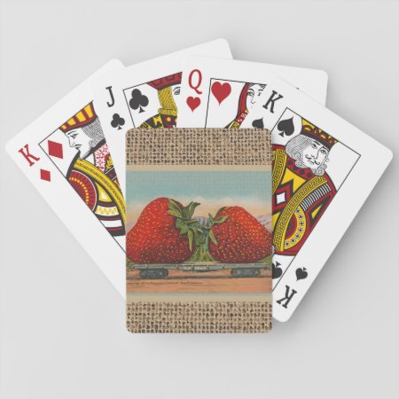 Strawberries Giant Antique Fruit Fun Playing Cards