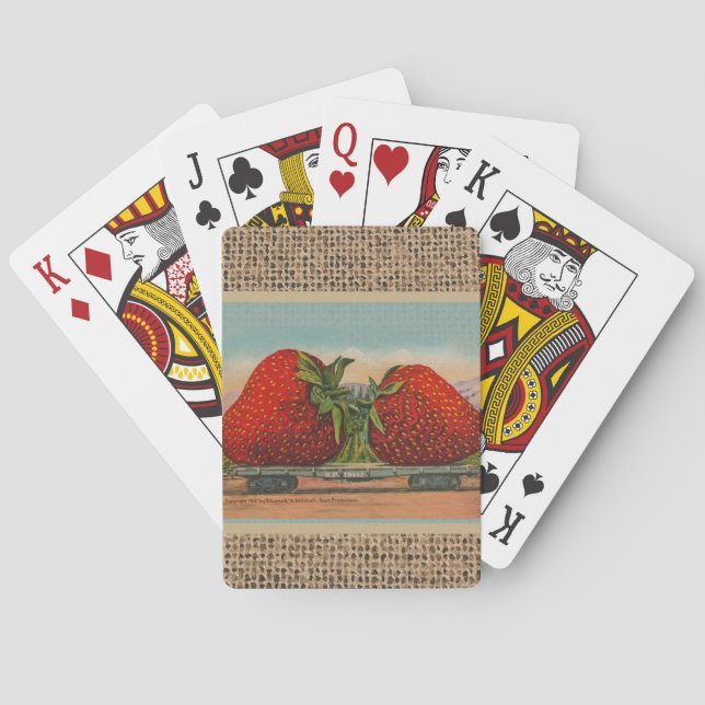 Strawberries Giant Antique Fruit Fun Poker Cards (Back)