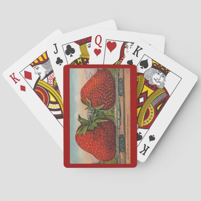 Strawberries Giant Antique Fruit Fun Poker Cards (Back)