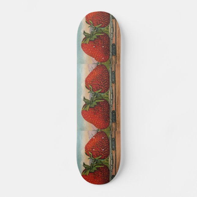 Strawberries Giant Antique Fruit Fun Skateboard Deck (Front)