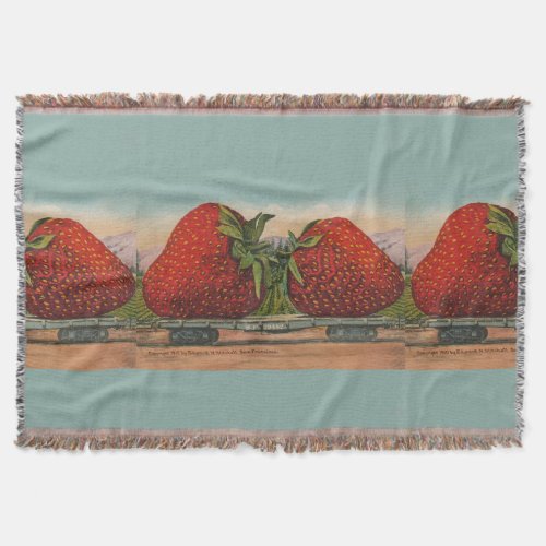 Strawberries Giant Antique Fruit Fun Throw Blanket