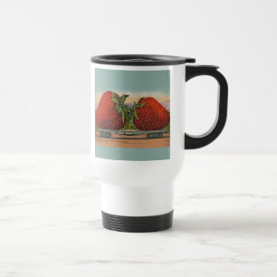 Strawberries Giant Antique Fruit Fun Travel Mug
