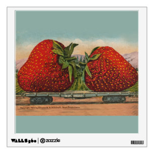 Strawberries Giant Antique Fruit Fun Wall Sticker