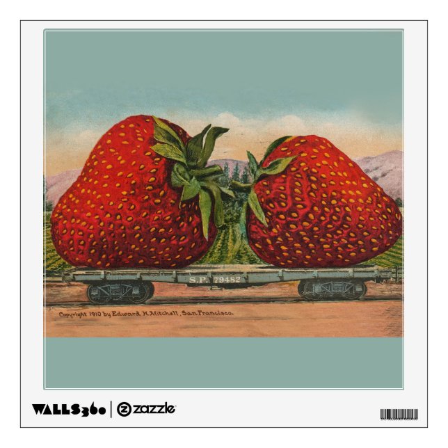 Strawberries Giant Antique Fruit Fun Wall Sticker (Front)