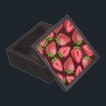 Strawberries Gift Box<br><div class="desc">Strawberries and slices are painted with watercolors and the pattern is made in Illustrator.</div>