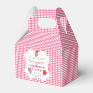 Strawberries Girl's Berry First Birthday Party Fav Favor Boxes