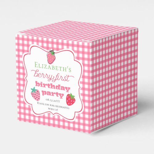 Strawberries Girls Berry First Birthday Party Favor Boxes