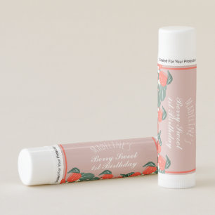 Strawberries Hand Drawn Botanical Birthday Lip Balm