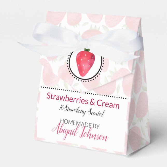 Strawberries Homemade Bath & Body Gift Packaging Favor Boxes (Front Side)