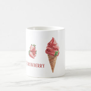 Strawberries Ice Cream Cone Coffee Mug
