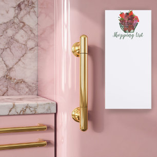 Strawberries Illustration Grocery Shopping List Magnetic Notepad
