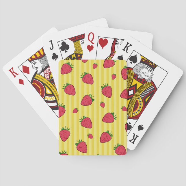 Strawberries Illustration Poker Cards (Back)