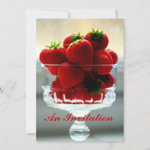 Strawberries in a Bowl Invitation