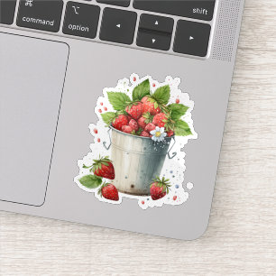 Strawberries in a Bucket Sticker