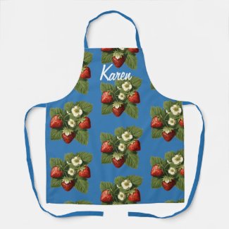 Strawberries  in French blue -personalized