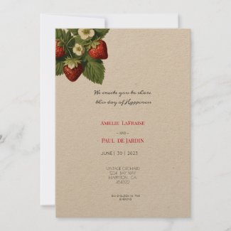  Strawberries in Kraft   - Wedding Invitation