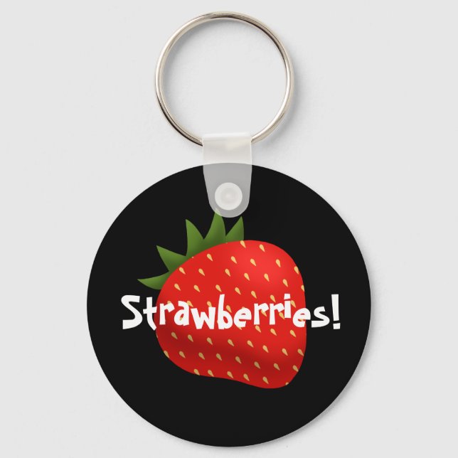 “Strawberries!” Keychain (Front)